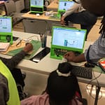 Kids working on LED circuit